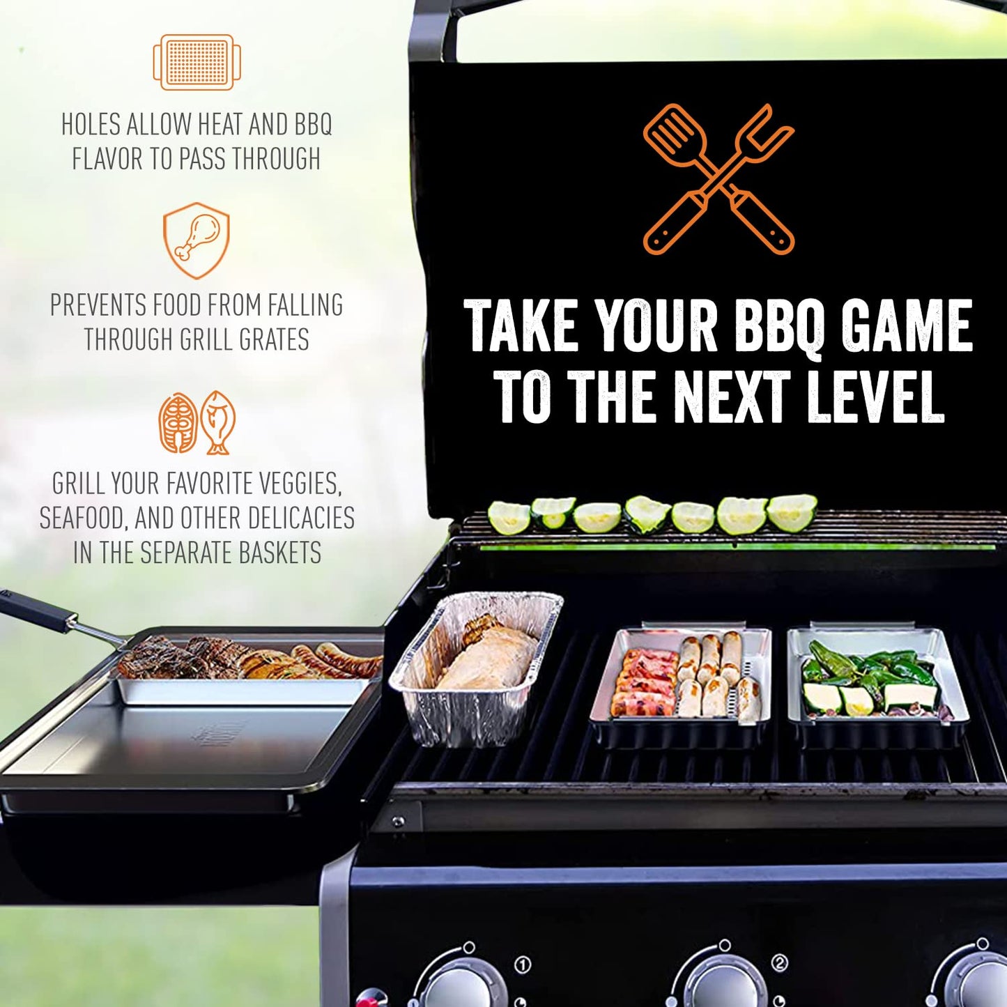 Yukon Glory™ BBQ 'N SERVE Grill Baskets (BBQ 'N SERVE SET)