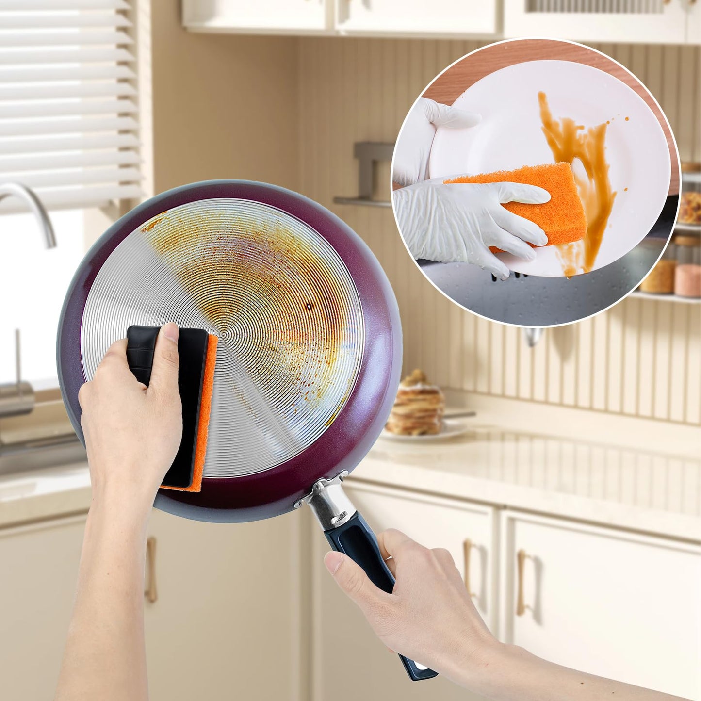 Griddle Cleaning Kit for Blackstone - Flat Top Grill Cleaner Grill Cleaning Kit with Grill Brick, Griddle Scraper & Grill Brush, Griddle Accessories Kit to Remove Stain