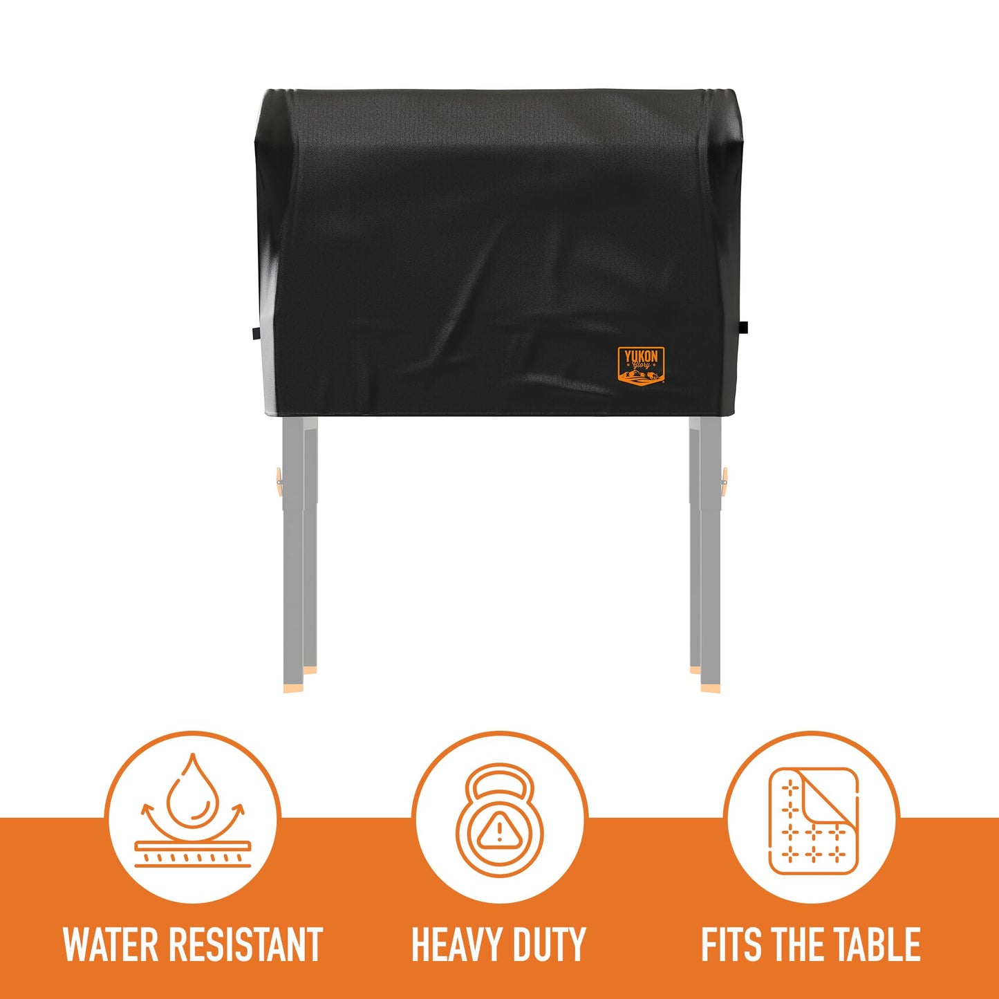 Yukon Glory™ Universal Portable Grill Table/Flat Top Grill Griddles Stand with Built in Caddy - Designed to Fit Tabletop Blackstone Griddle & Many Others - Outdoor Cooking Camping & Tailgating