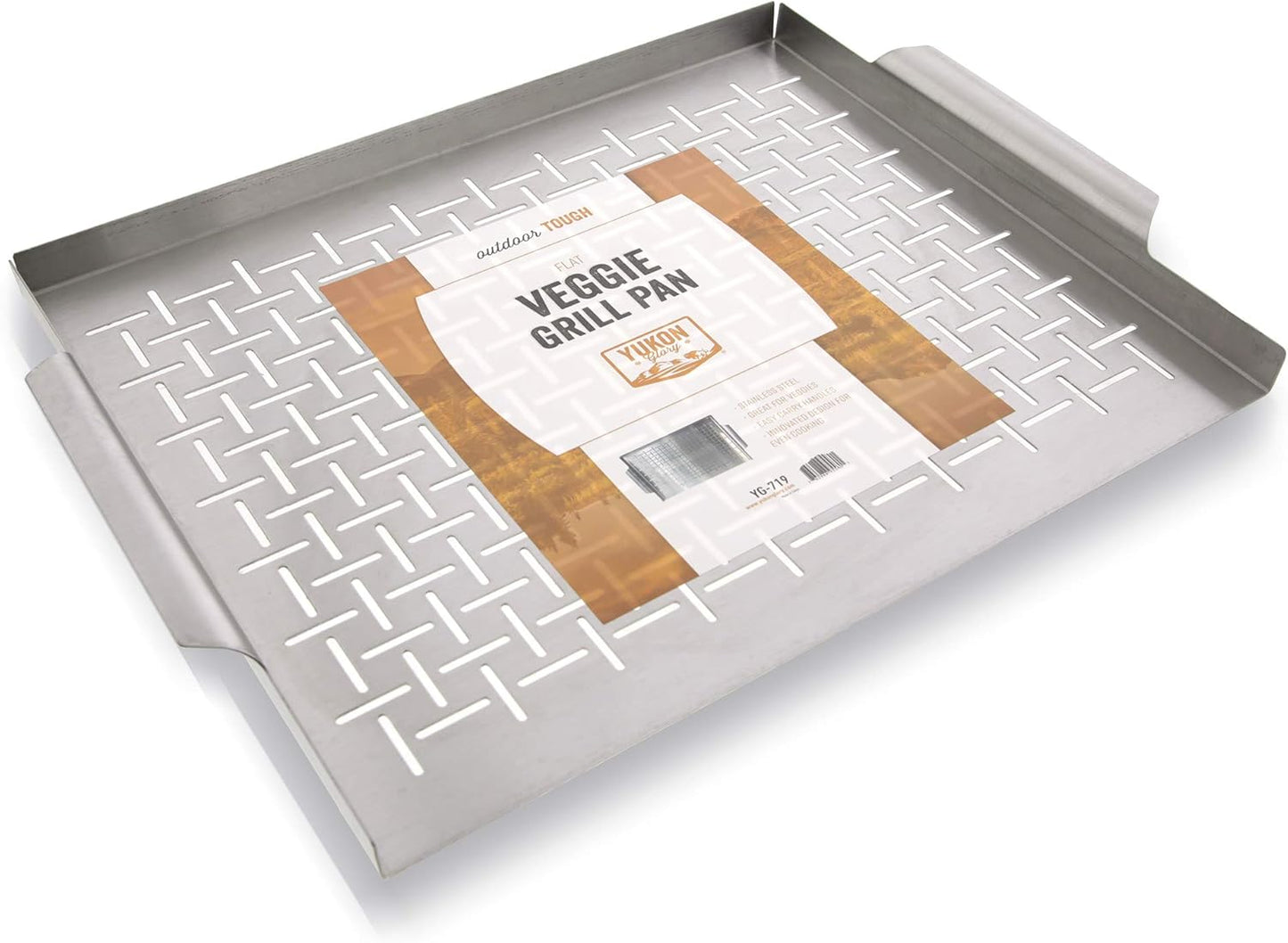 Yukon Glory™ YG-719 Premium Large Stainless Steel Pan Topper Tray For Outdoor Grill - Perfect for Veggie Grilling,BBQ and More - Great Grilling Accessories and Grilling Gifts