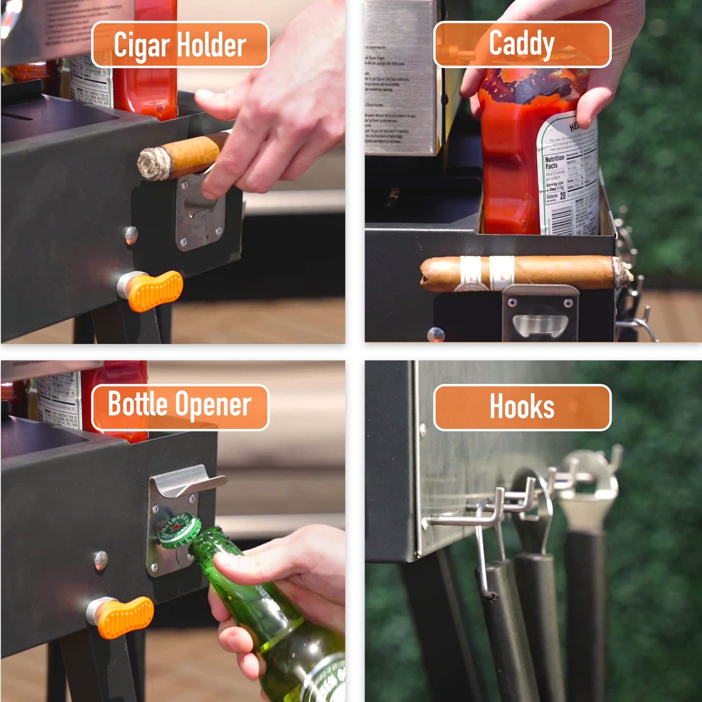 Yukon Glory™ Universal Portable Grill Table/Flat Top Grill Griddles Stand with Built in Caddy - Designed to Fit Tabletop Blackstone Griddle & Many Others - Outdoor Cooking Camping & Tailgating