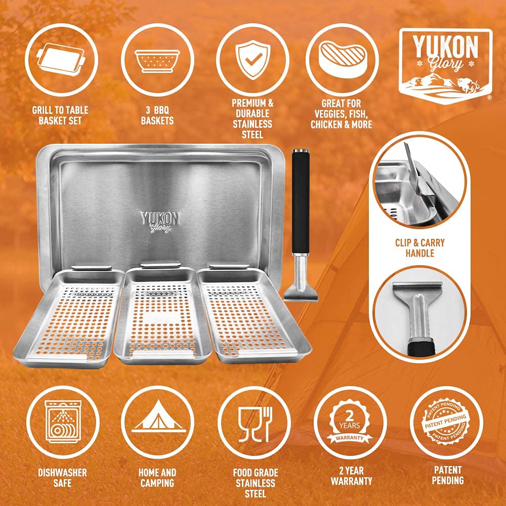 Yukon Glory™ BBQ 'N SERVE Grill Baskets (BBQ 'N SERVE SET)
