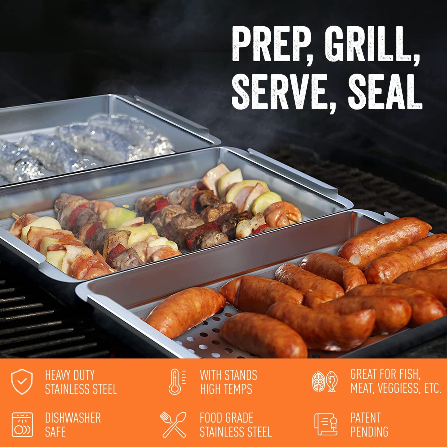 Yukon Glory™ BBQ 'N SERVE Grill Baskets (BBQ 'N SERVE SET)