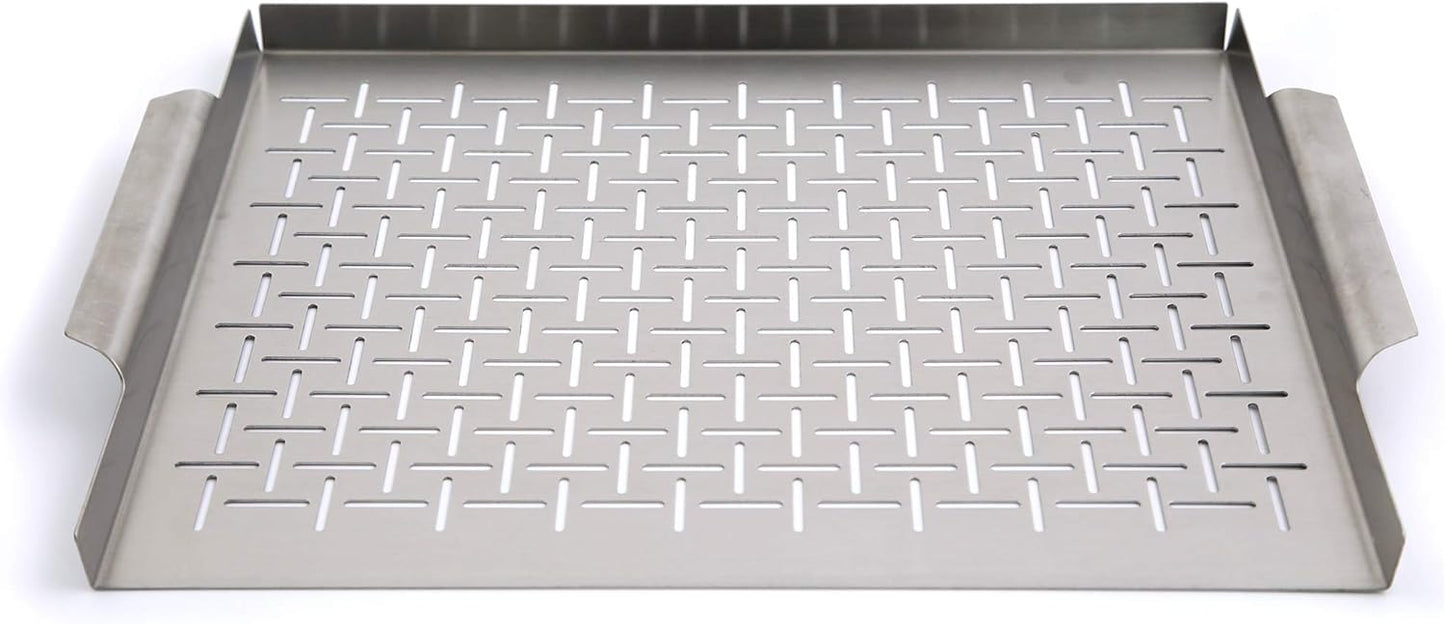 Yukon Glory™ YG-719 Premium Large Stainless Steel Pan Topper Tray For Outdoor Grill - Perfect for Veggie Grilling,BBQ and More - Great Grilling Accessories and Grilling Gifts