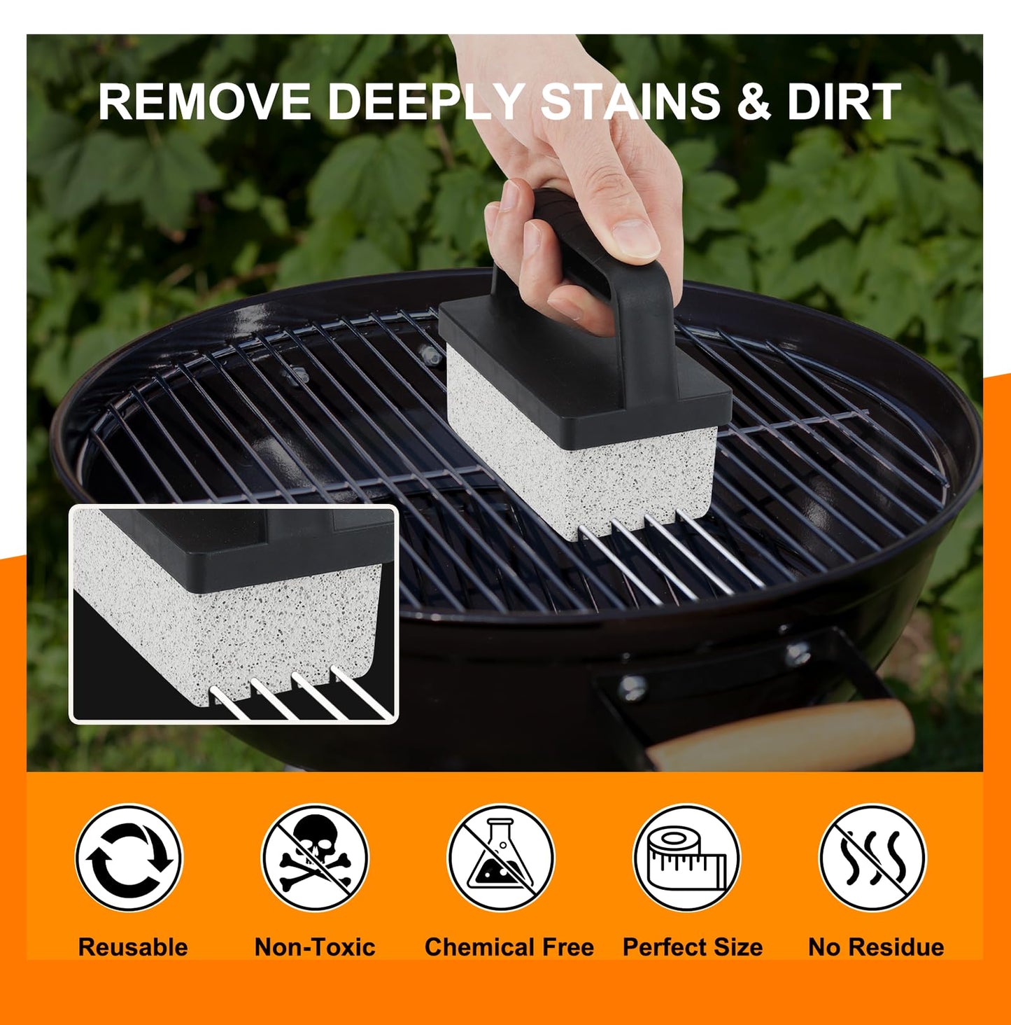 Griddle Cleaning Kit for Blackstone - Flat Top Grill Cleaner Grill Cleaning Kit with Grill Brick, Griddle Scraper & Grill Brush, Griddle Accessories Kit to Remove Stain