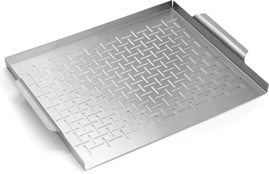 Yukon Glory™ YG-719 Premium Large Stainless Steel Pan Topper Tray For Outdoor Grill - Perfect for Veggie Grilling,BBQ and More - Great Grilling Accessories and Grilling Gifts